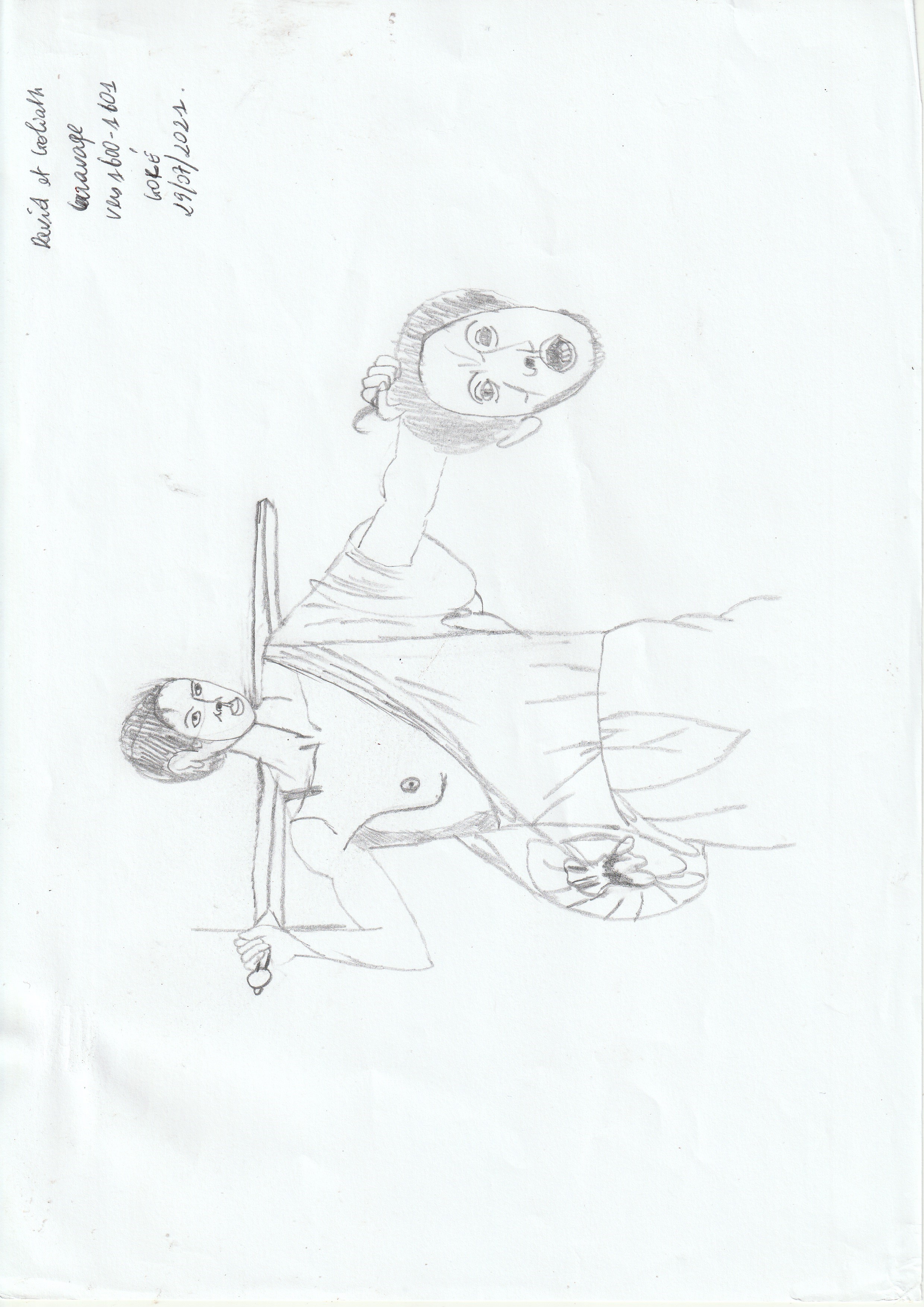 David et Goliath, dessin de GOLI Gore Gbaka