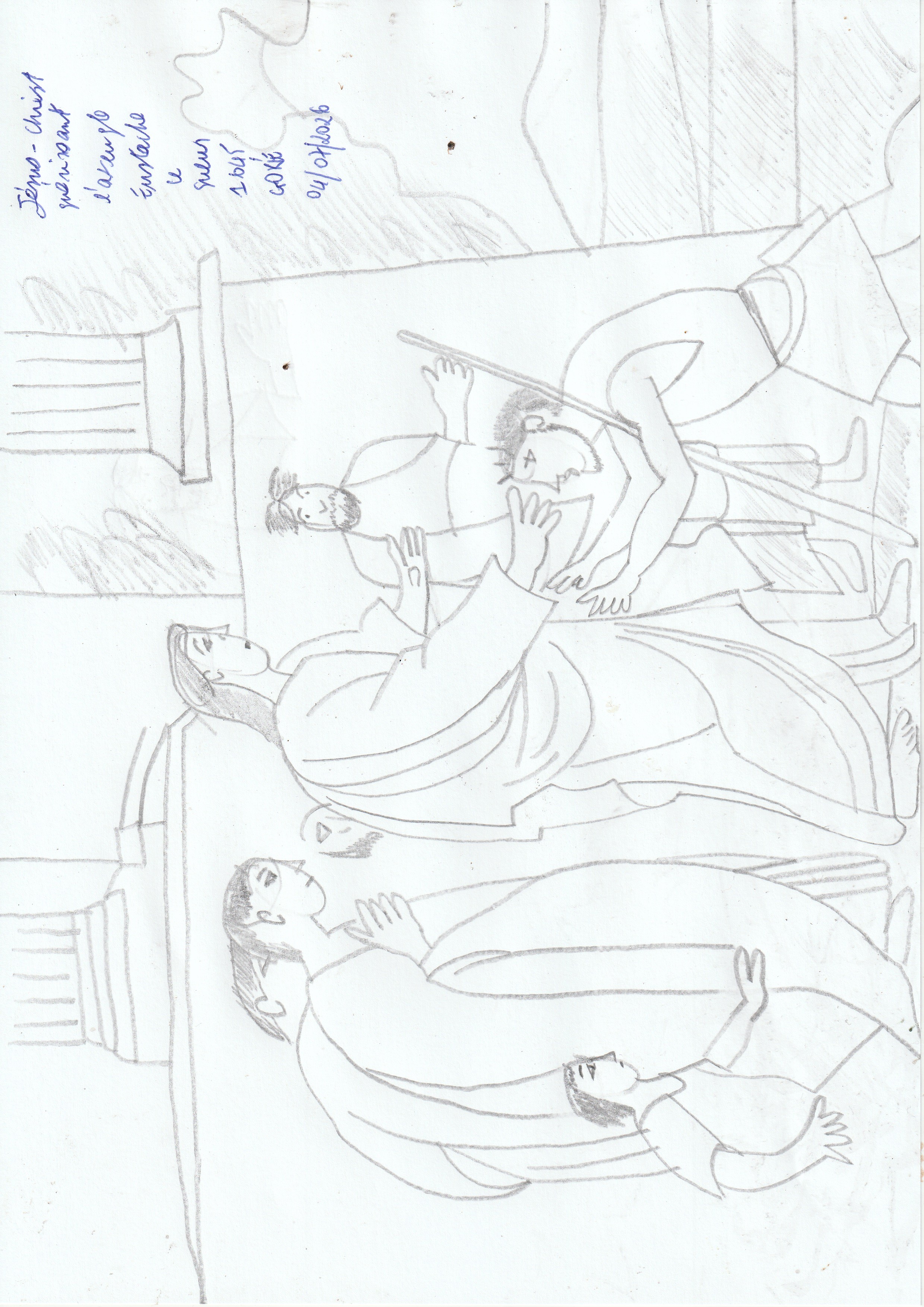Jésus-Christ guérissant l'aveugle, dessin de GOLI Gore Gbaka