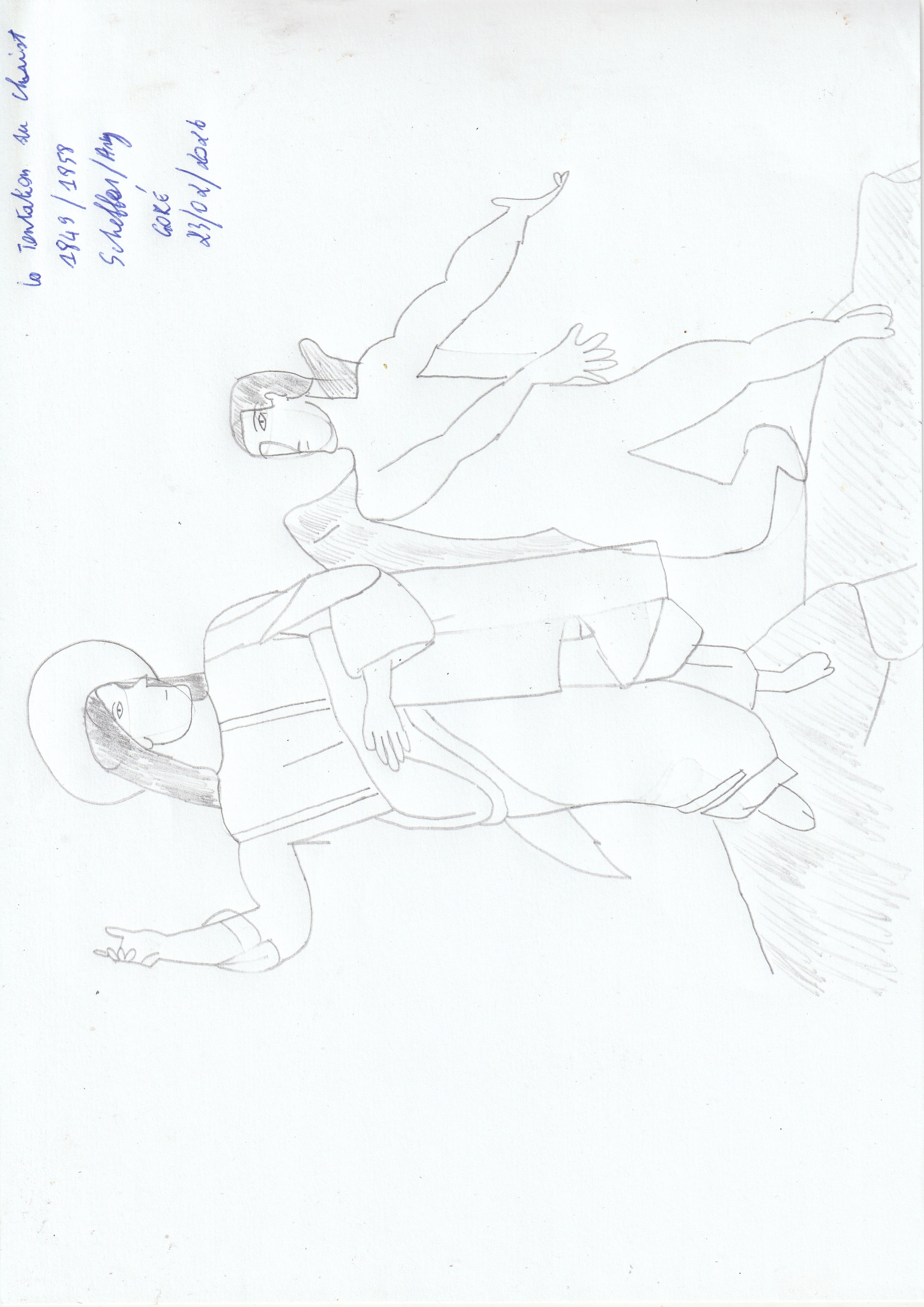 La Tentation du Christ, dessin de GOLI Gore Gbaka