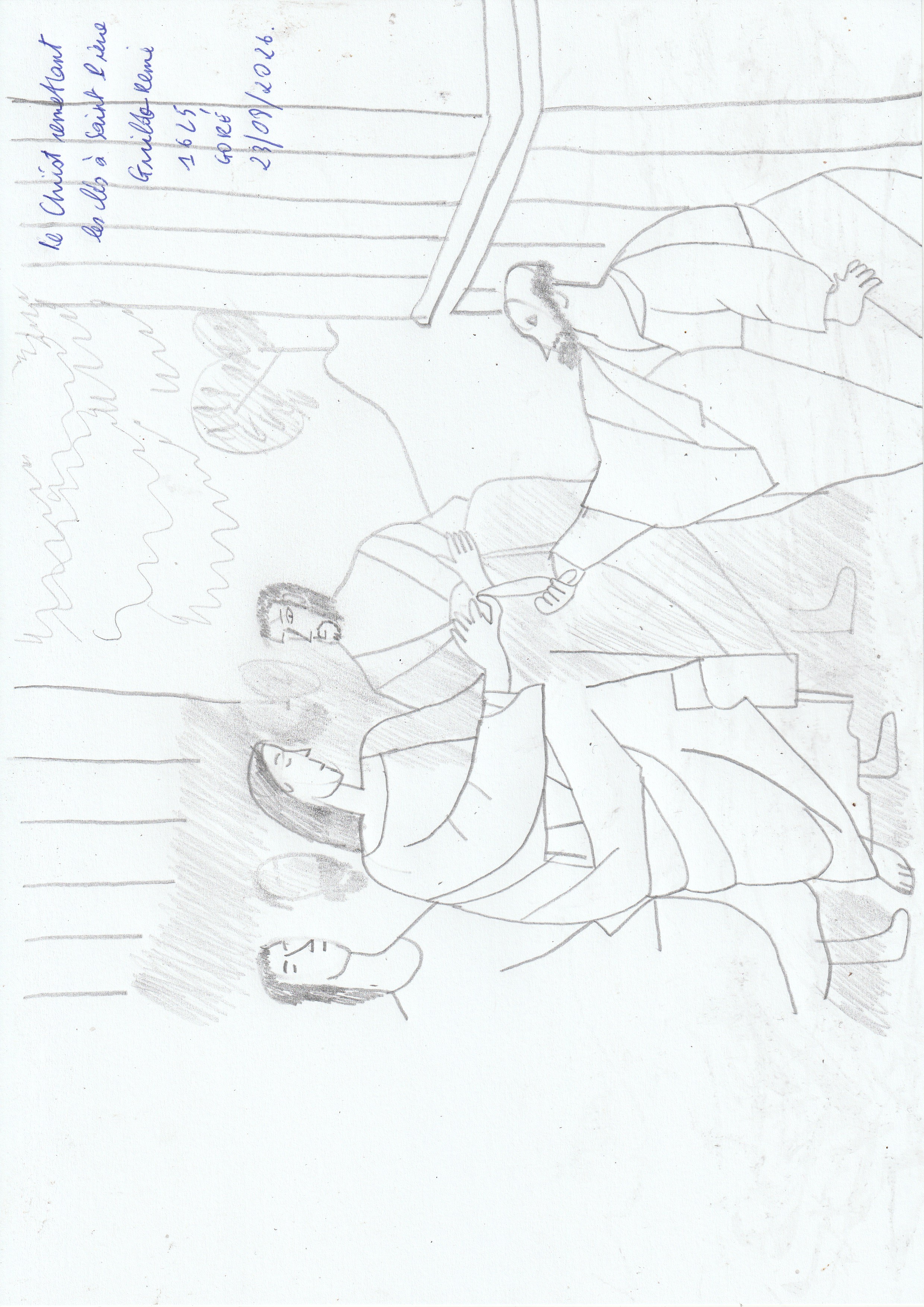 Le Christ remettant les clés à saint Pierre, dessin de GOLI Gore Gbaka