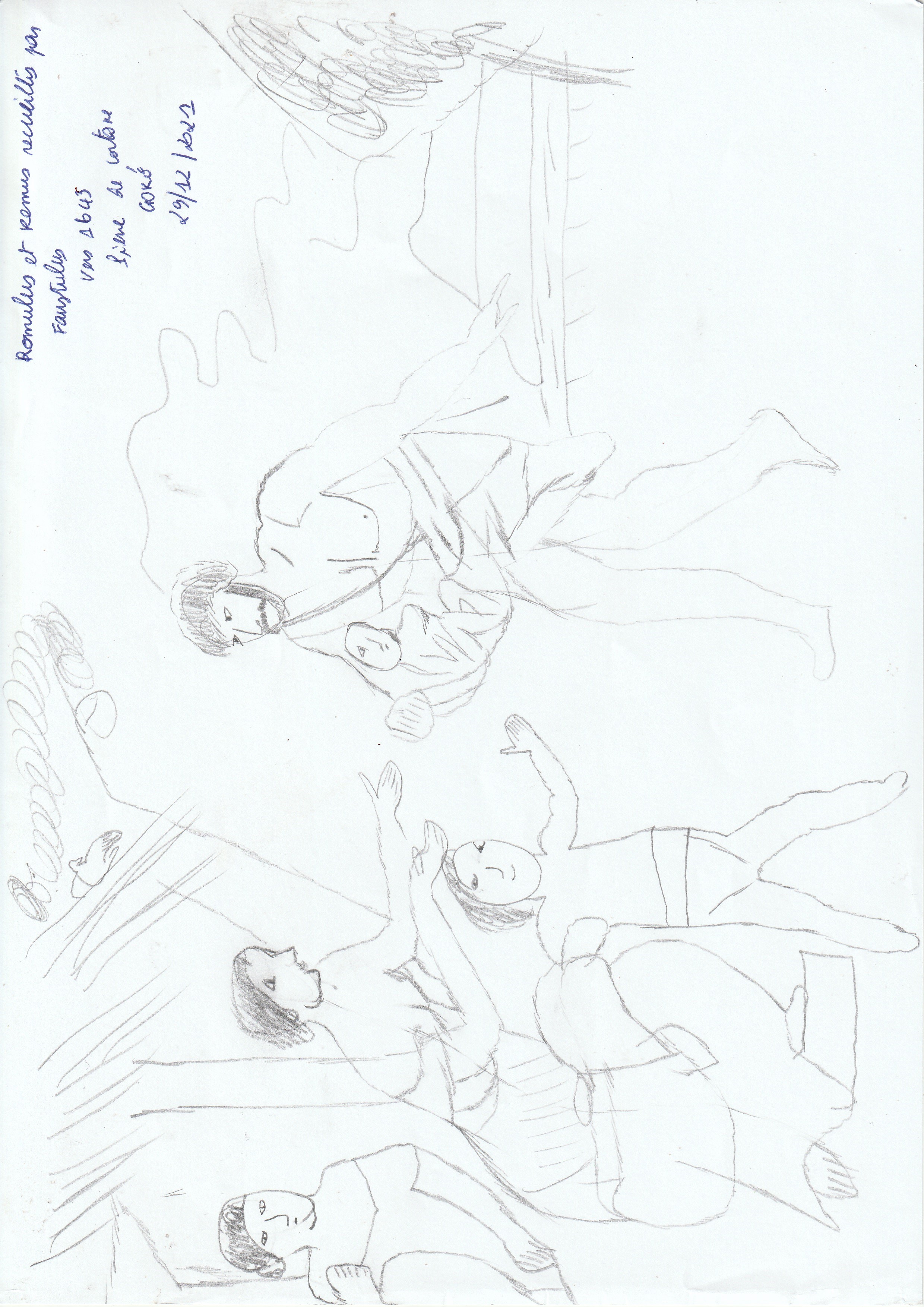 Romulus et Remus recueillis par Faustulus, dessin de GOLI Gore Gbaka