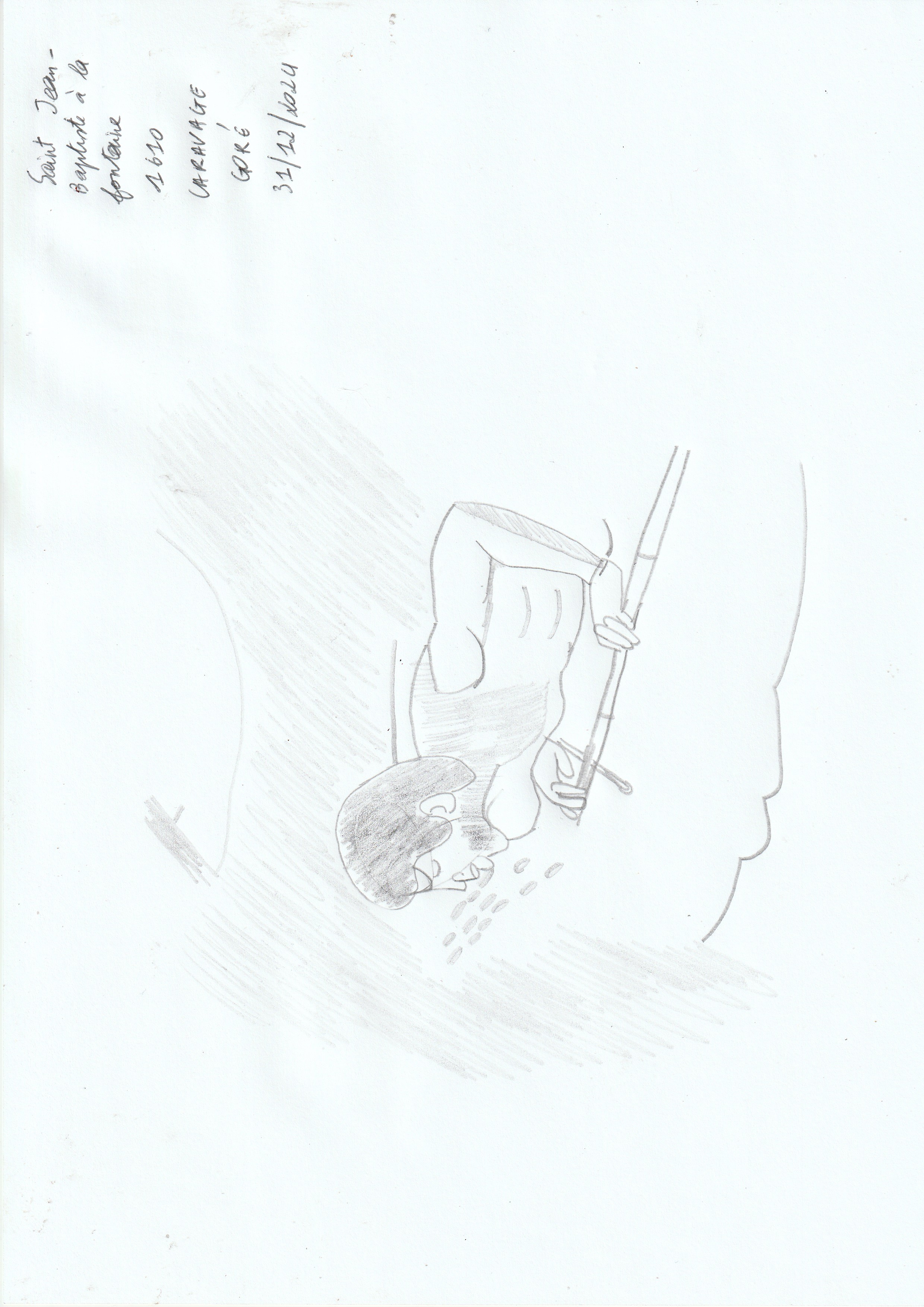 Saint Jean-Baptiste à la fontaine, dessin de GOLI Gore Gbaka
